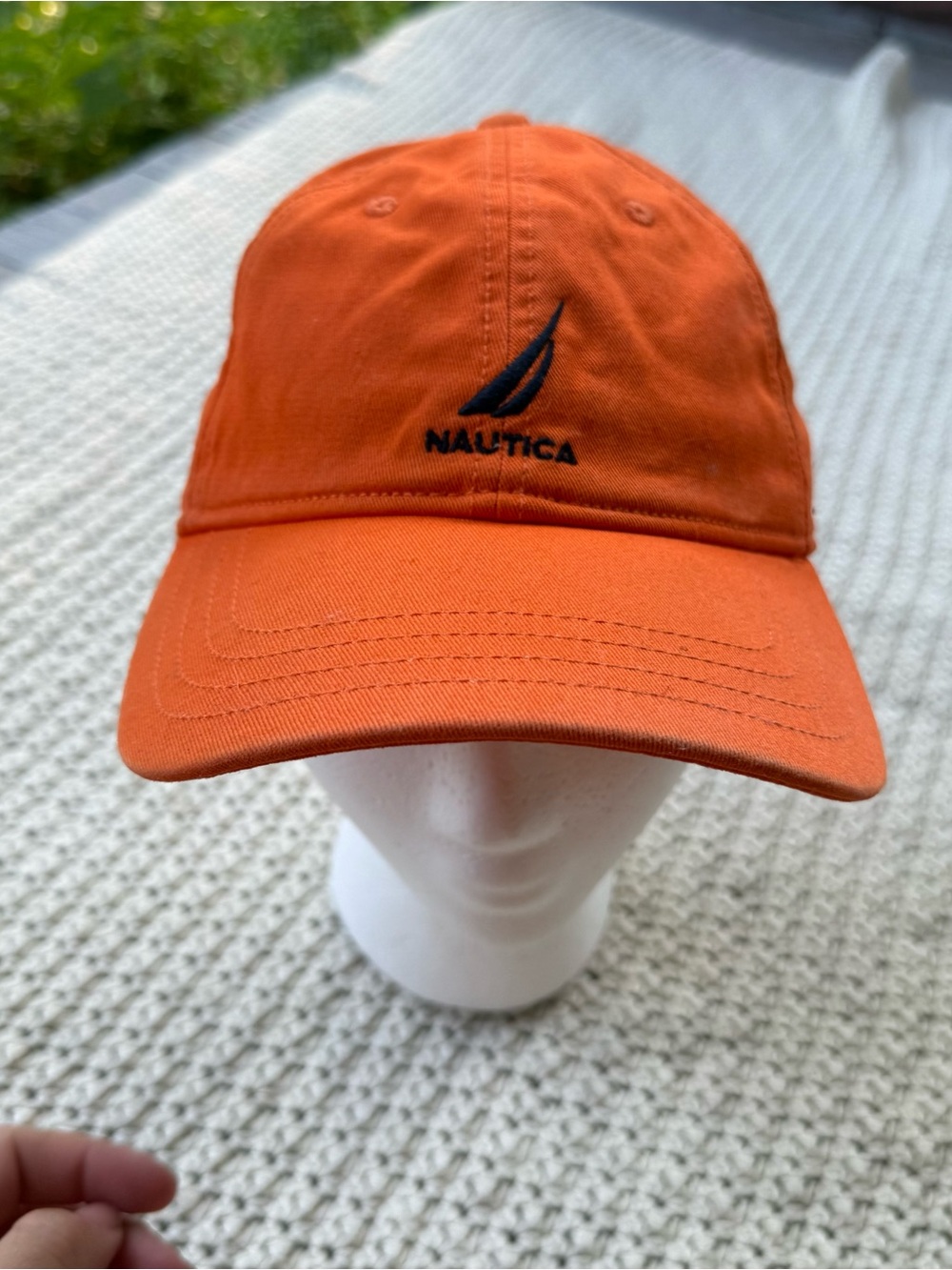 Nautica Hat Baseball Cap Men's Adjustable Orange Black Sailboat Dad Fisherman